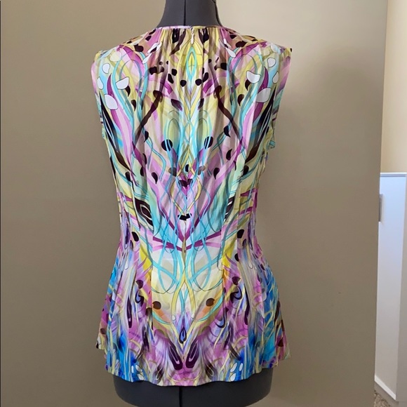 Silk Print Peplum Blouse - Picture 6 of 8